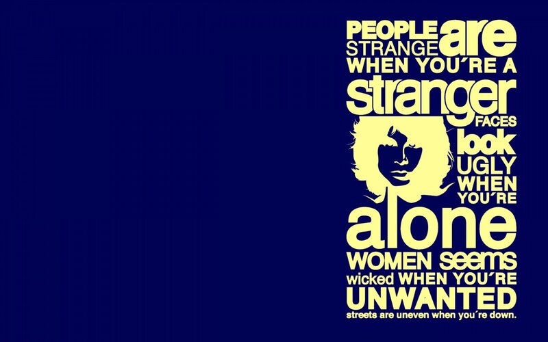 Text and Silhouette — Blue