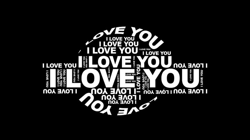 Text Art Heart Shape — Black, Romantic