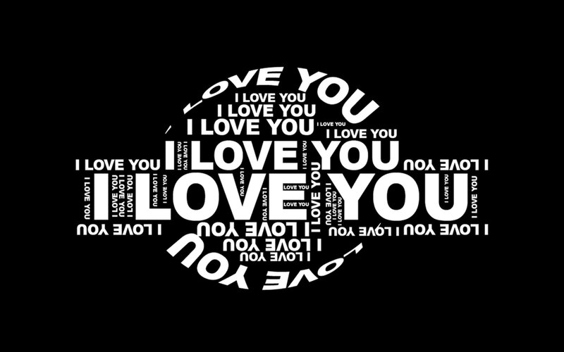 Text Art Heart Shape — Black