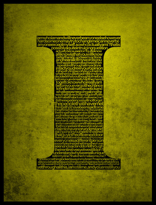 text art in yellow