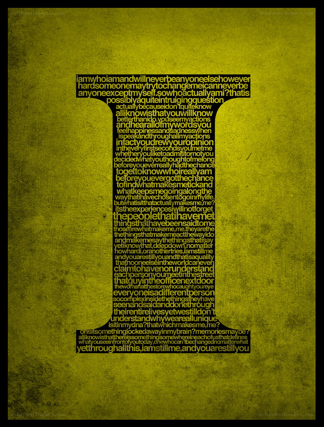 text art in yellow