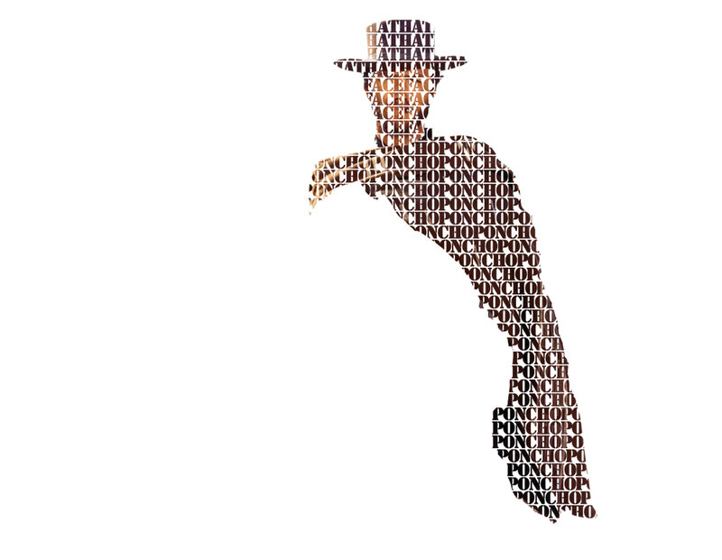 text art of a cowboy silhouette