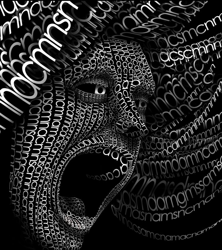 text art of a face