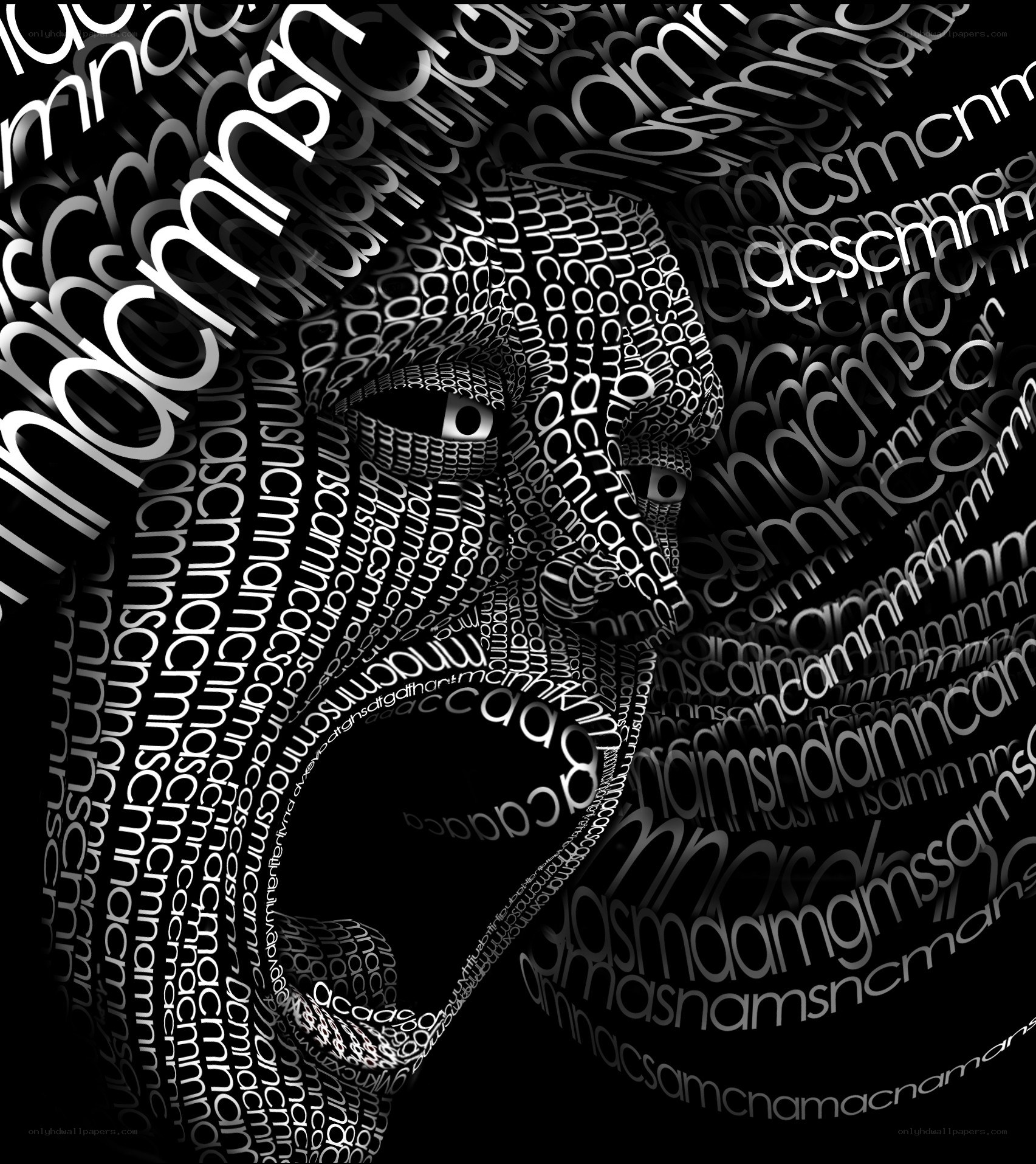 text art of a face