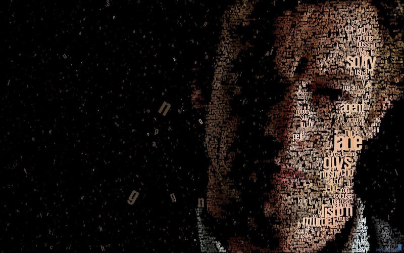 text art of a man in silhouette