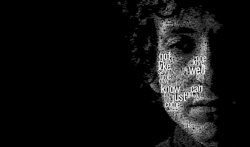 text art of a man's face