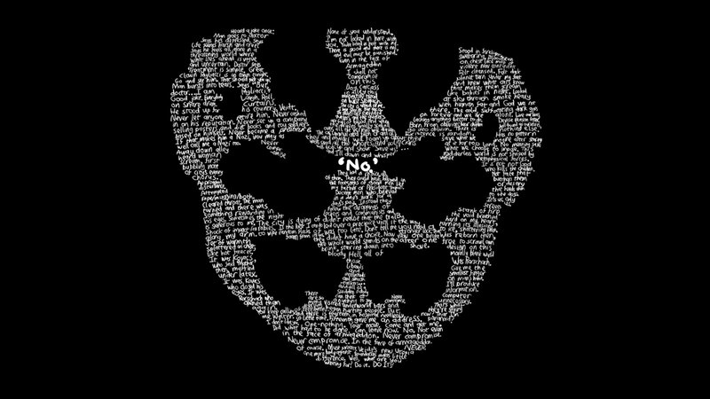 Text art of a mask