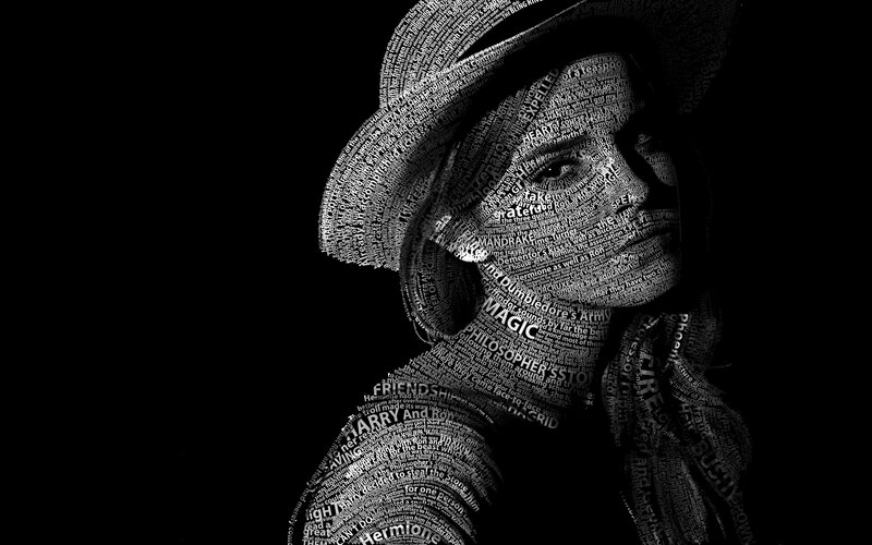 text art of a woman
