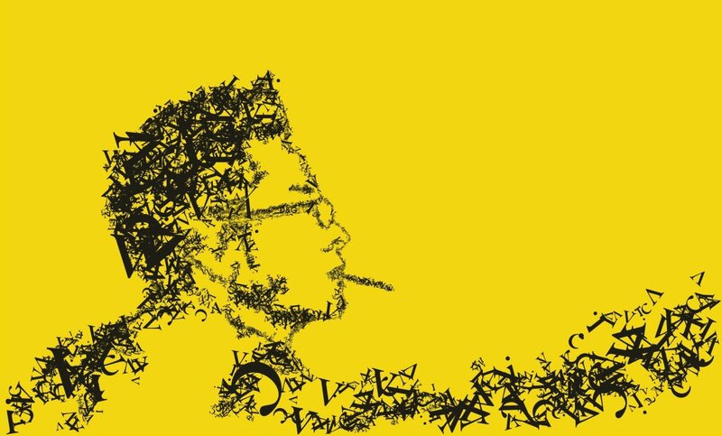 text art of man in profile