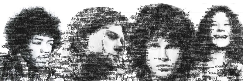 text art of musicians