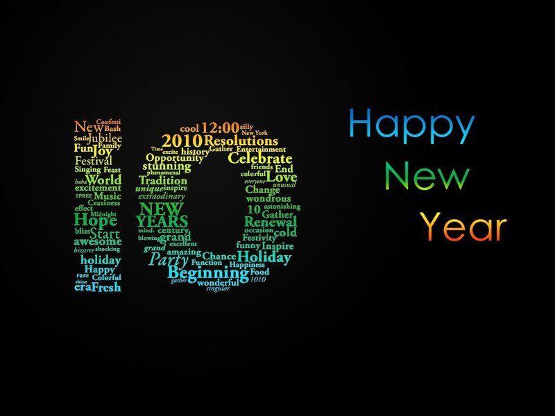 Text Art of New Year — Black