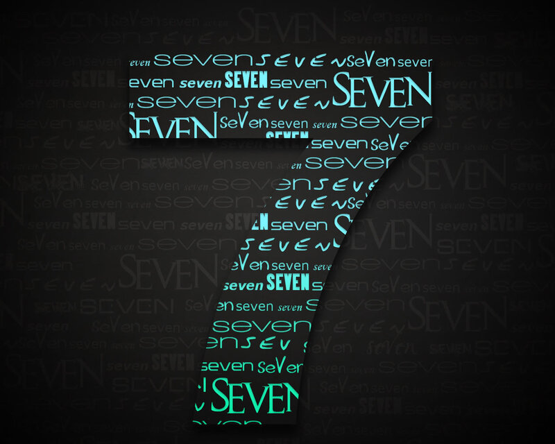 Text Art of the Word Seven