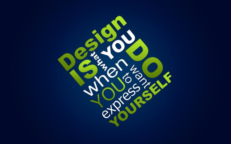 Text Art on Blue Background — Inspirational, Digital Art