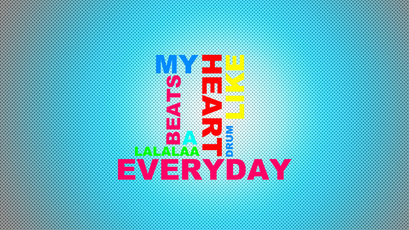 Text Art on Blue Background