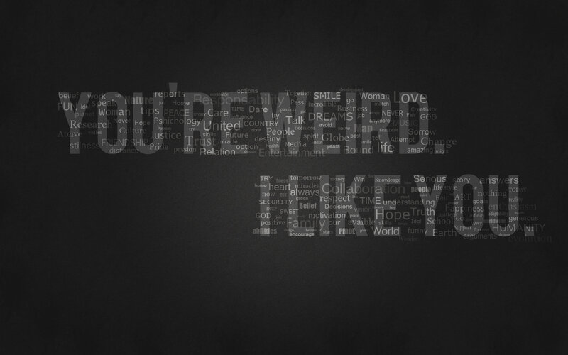 Text Art on Dark Background — Black, Calm