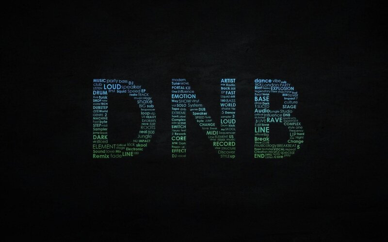 Text Art on Dark Background — Black, Digital Art
