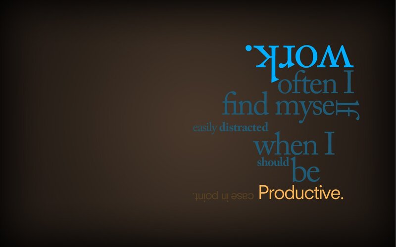 Text Art on Dark Background — Brown, Thoughtful