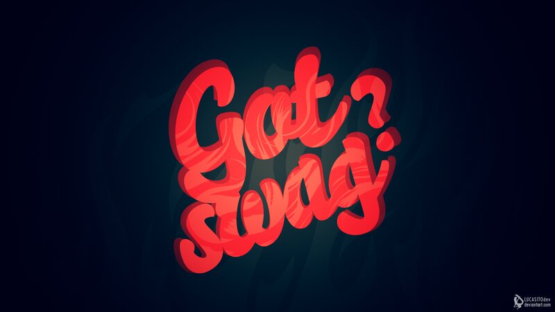 Text Art on Dark Background — Red