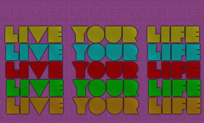 Text Art on Purple Background — Vibrant