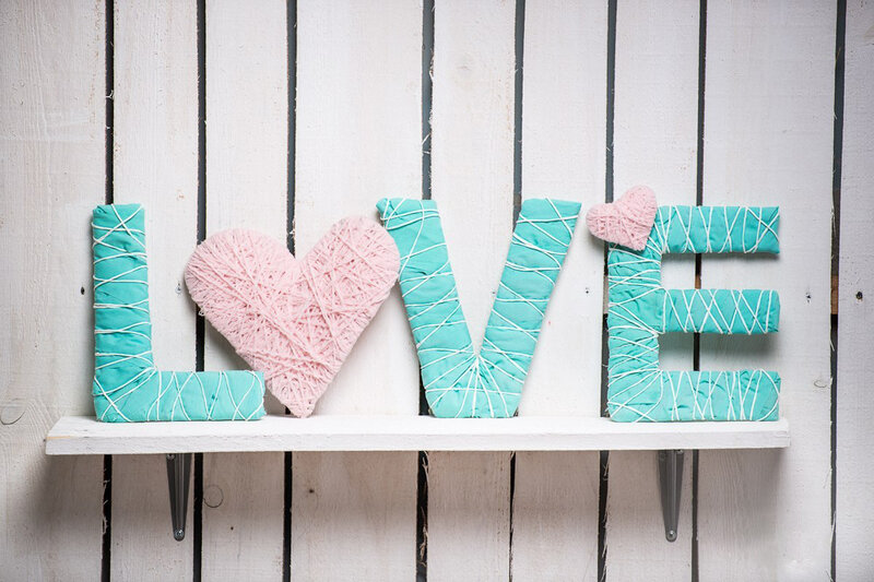 Text Art on Shelf