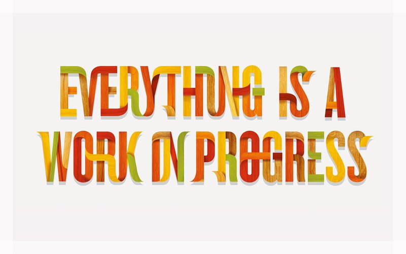 Text Art on White Background — Yellow