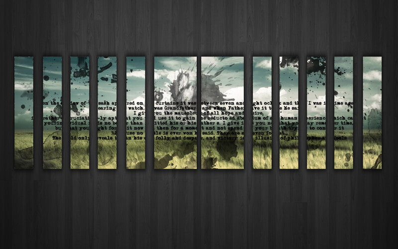 text art on wood panels