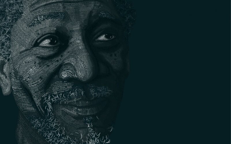 text art portrait of a man