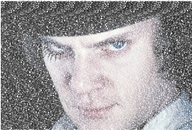 text art portrait of a person