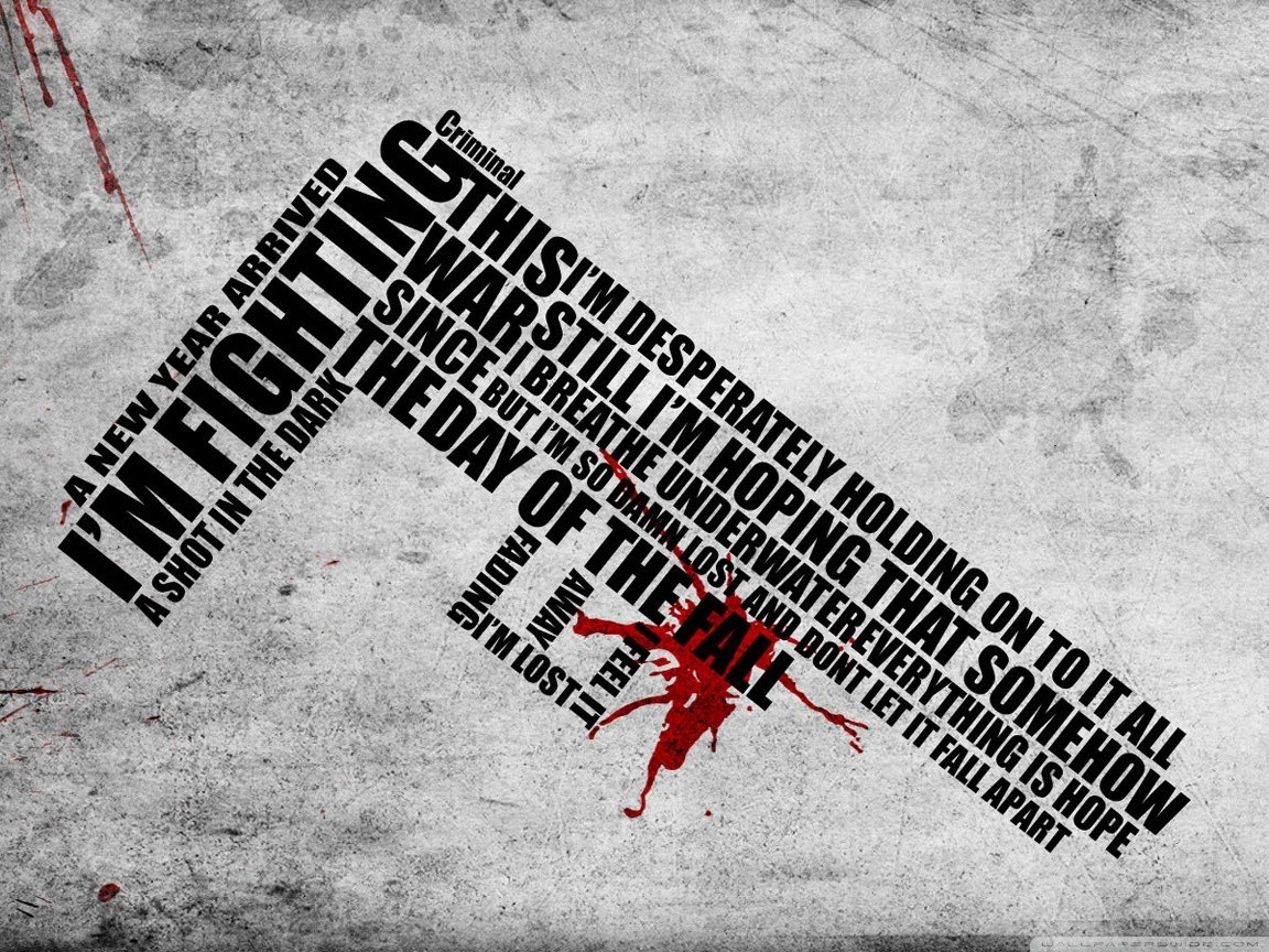 text art with blood splatter