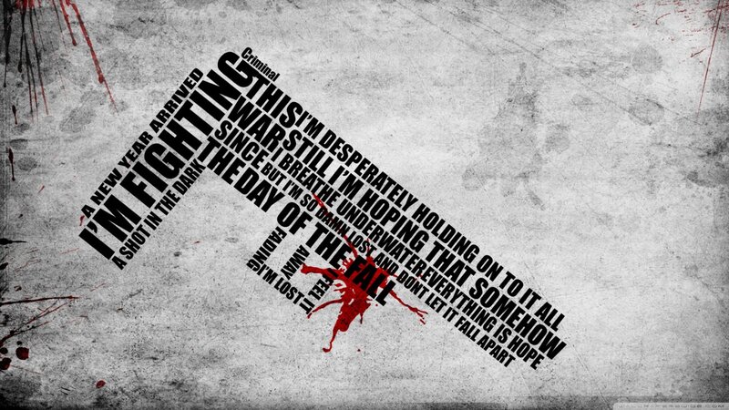 Text Art with Blood Splatter — Black
