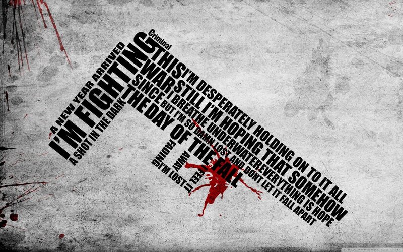text art with blood splatter