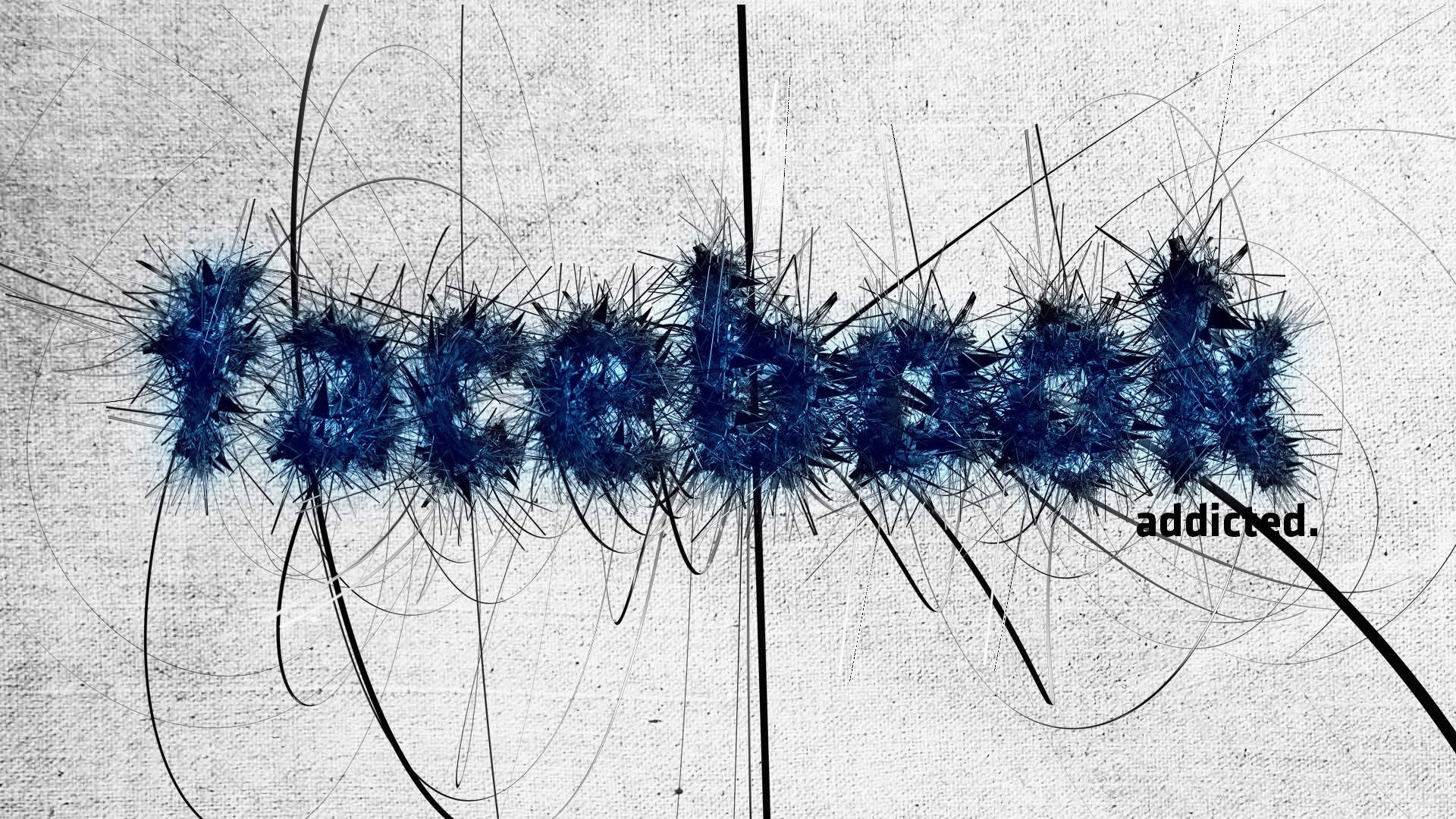 text art with blue spikes