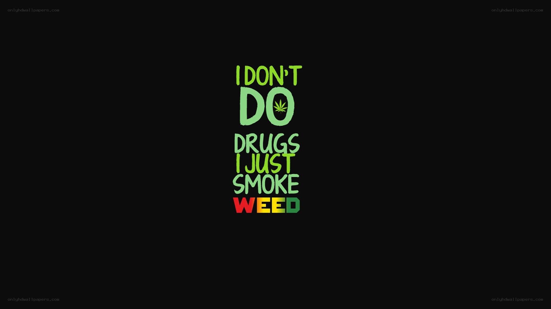 text art with cannabis message