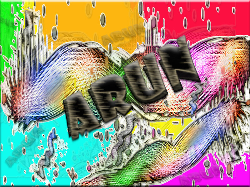 Text Art with Colorful Background