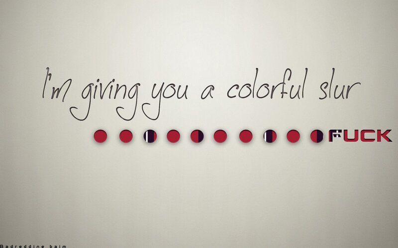 text art with colorful slur