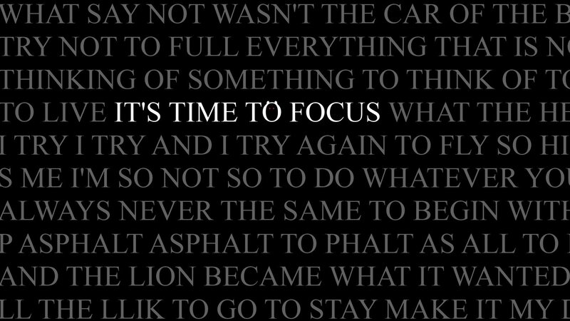text art with focus message