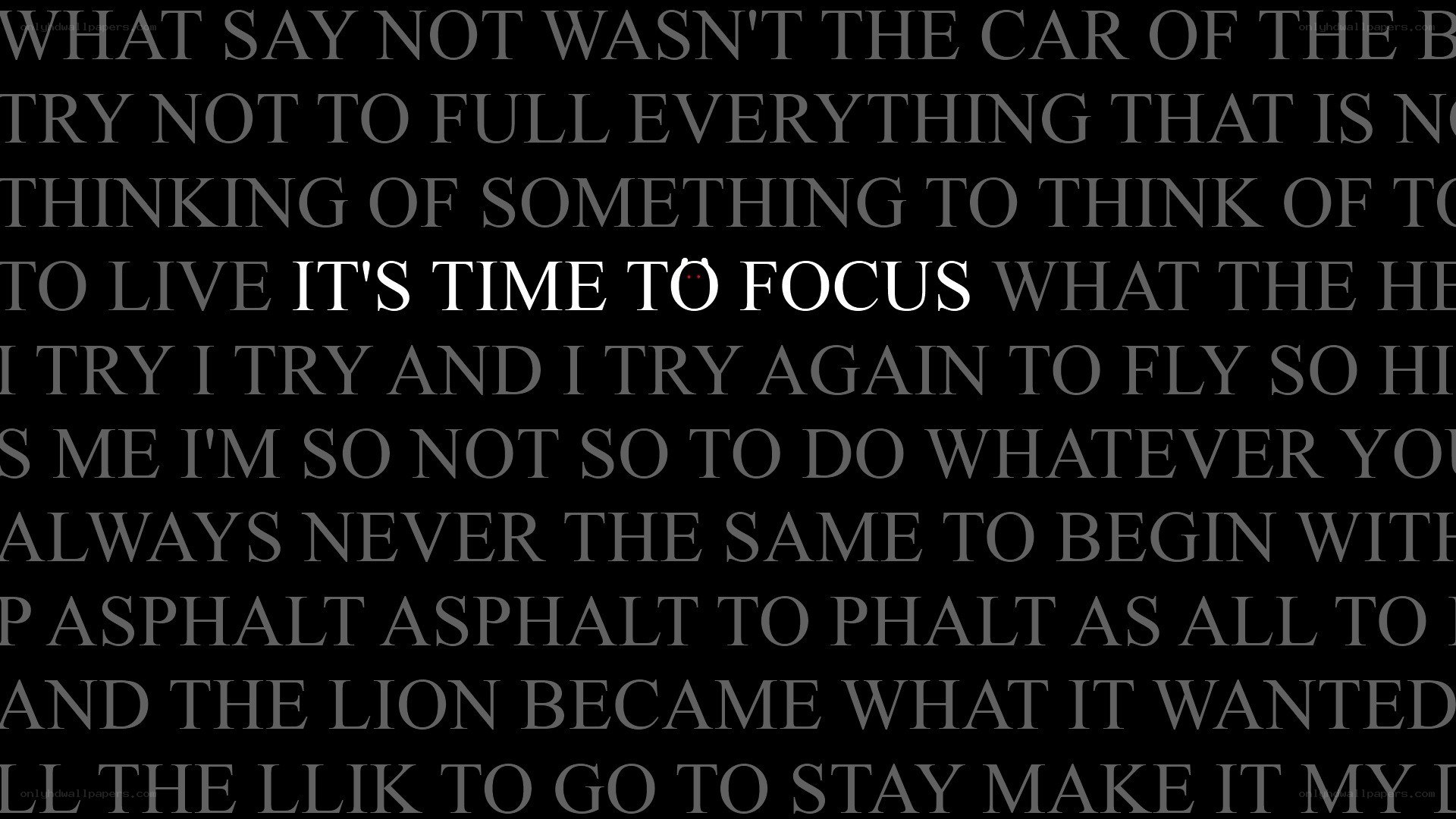 text art with focus message