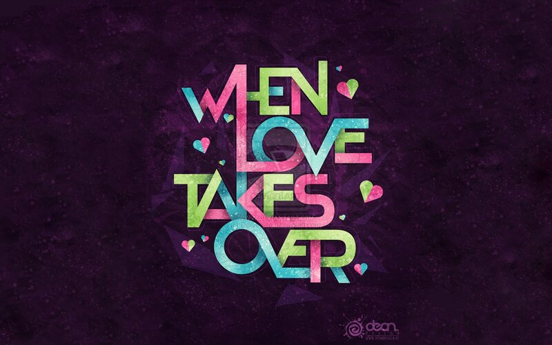 Text Art with Hearts — Purple