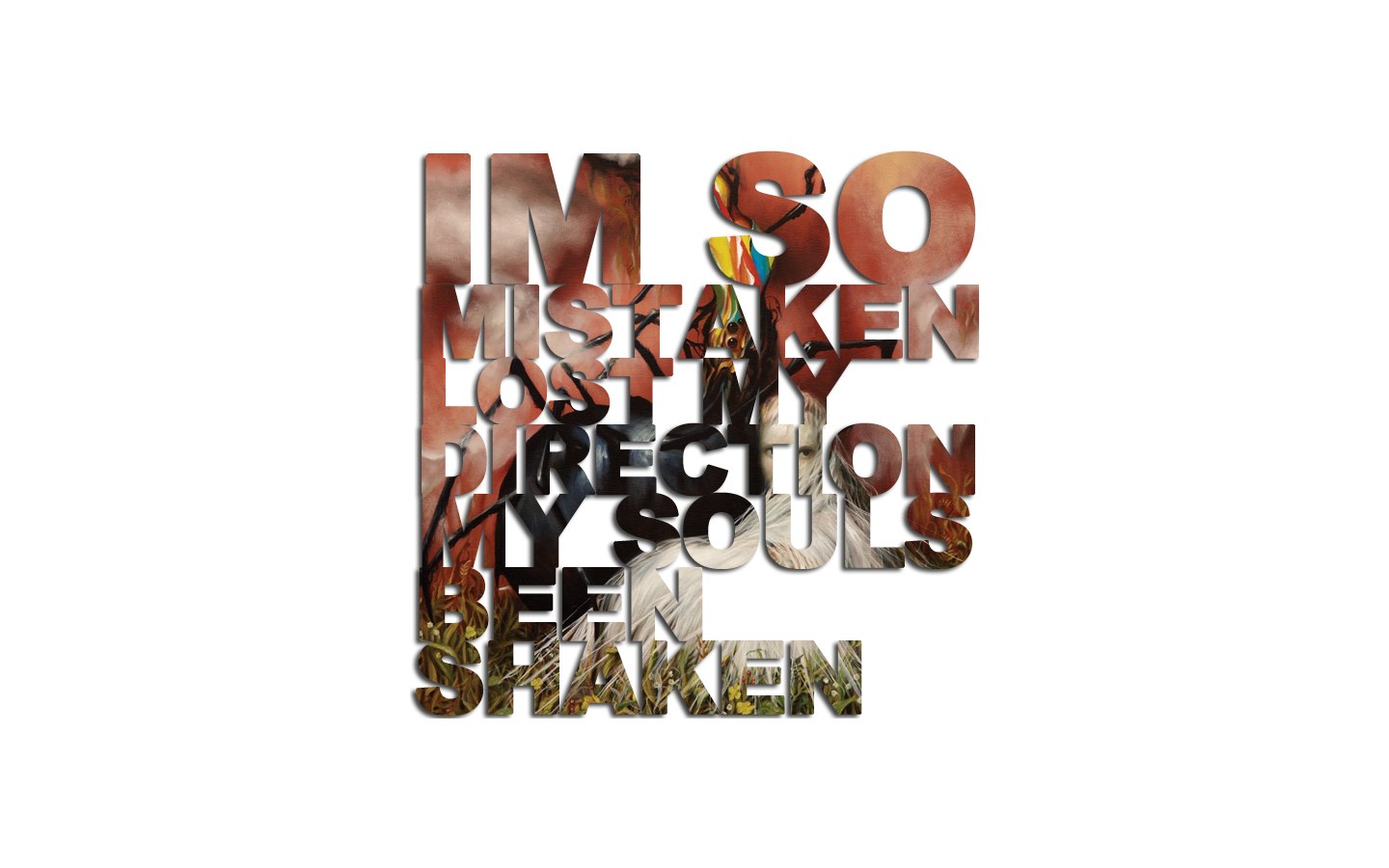 text art with layered words
