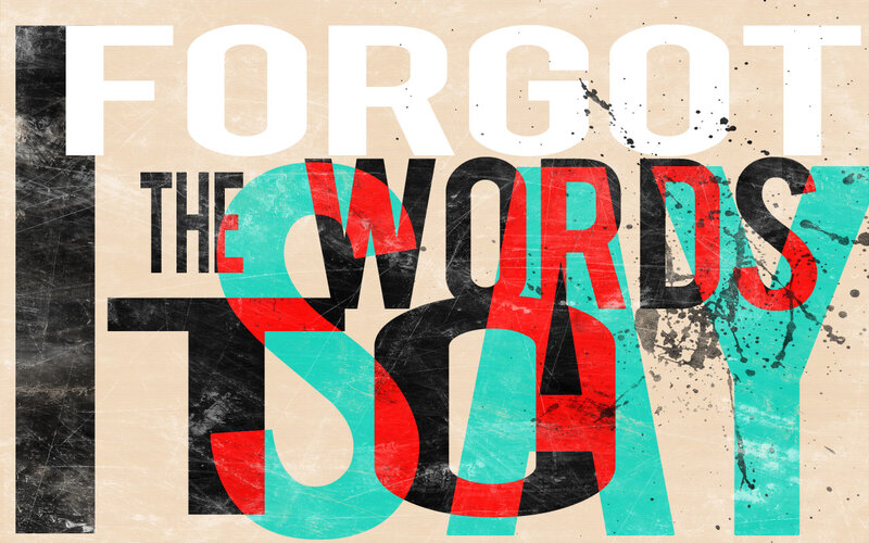 text art with layered words