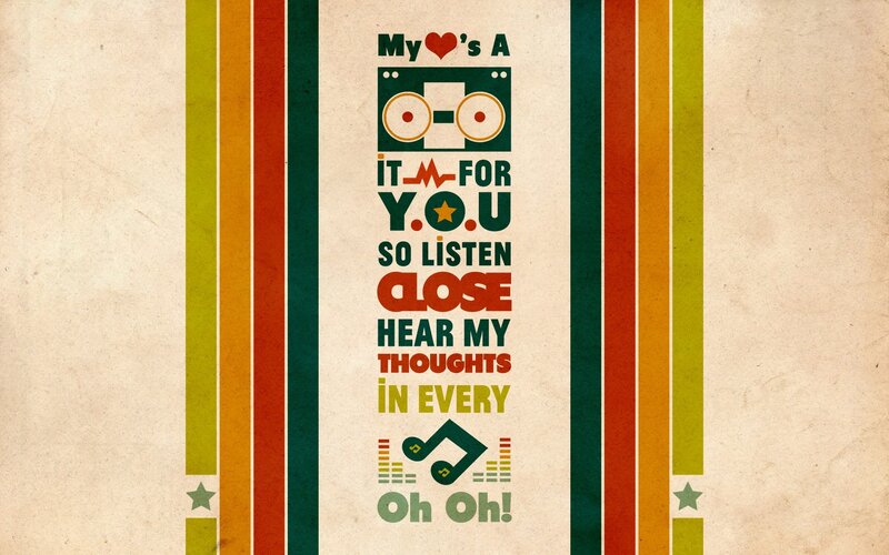 Text Art with Music Theme — Green