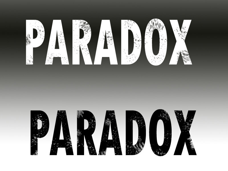 text art with paradox words
