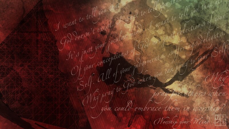 Text art with philosophical quote