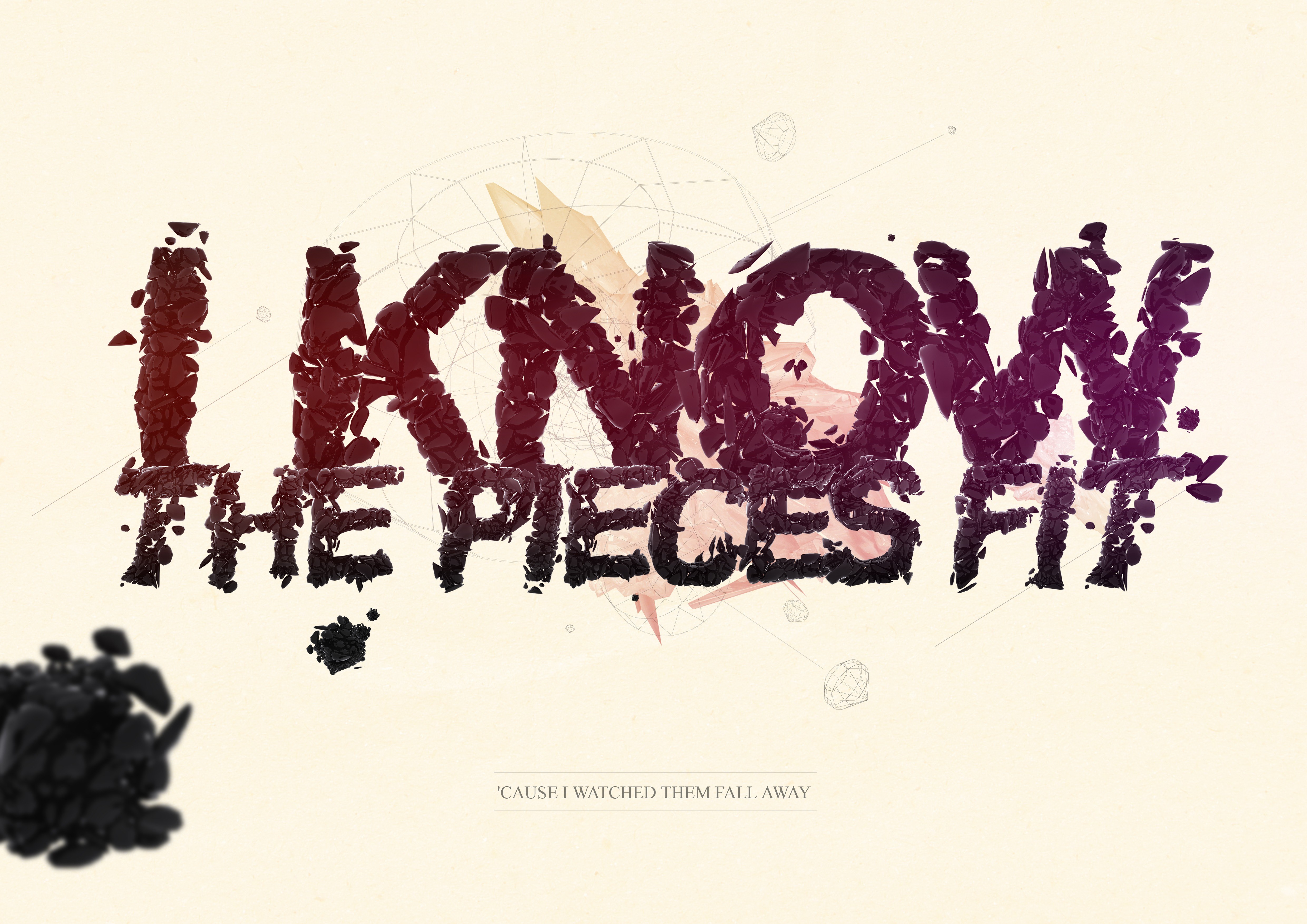 text art with shattered letters