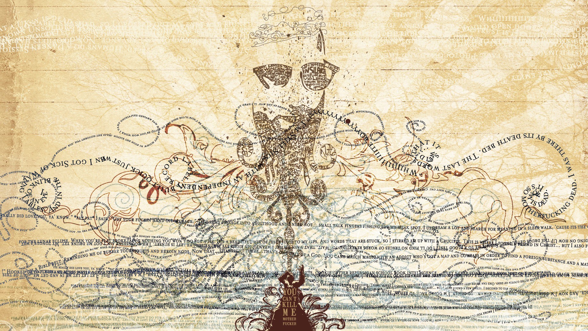 text art with skull and sunglasses