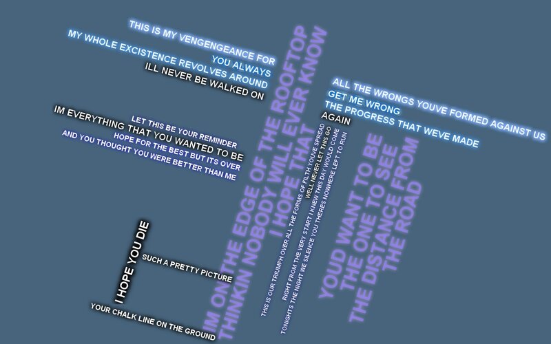 text art with song lyrics