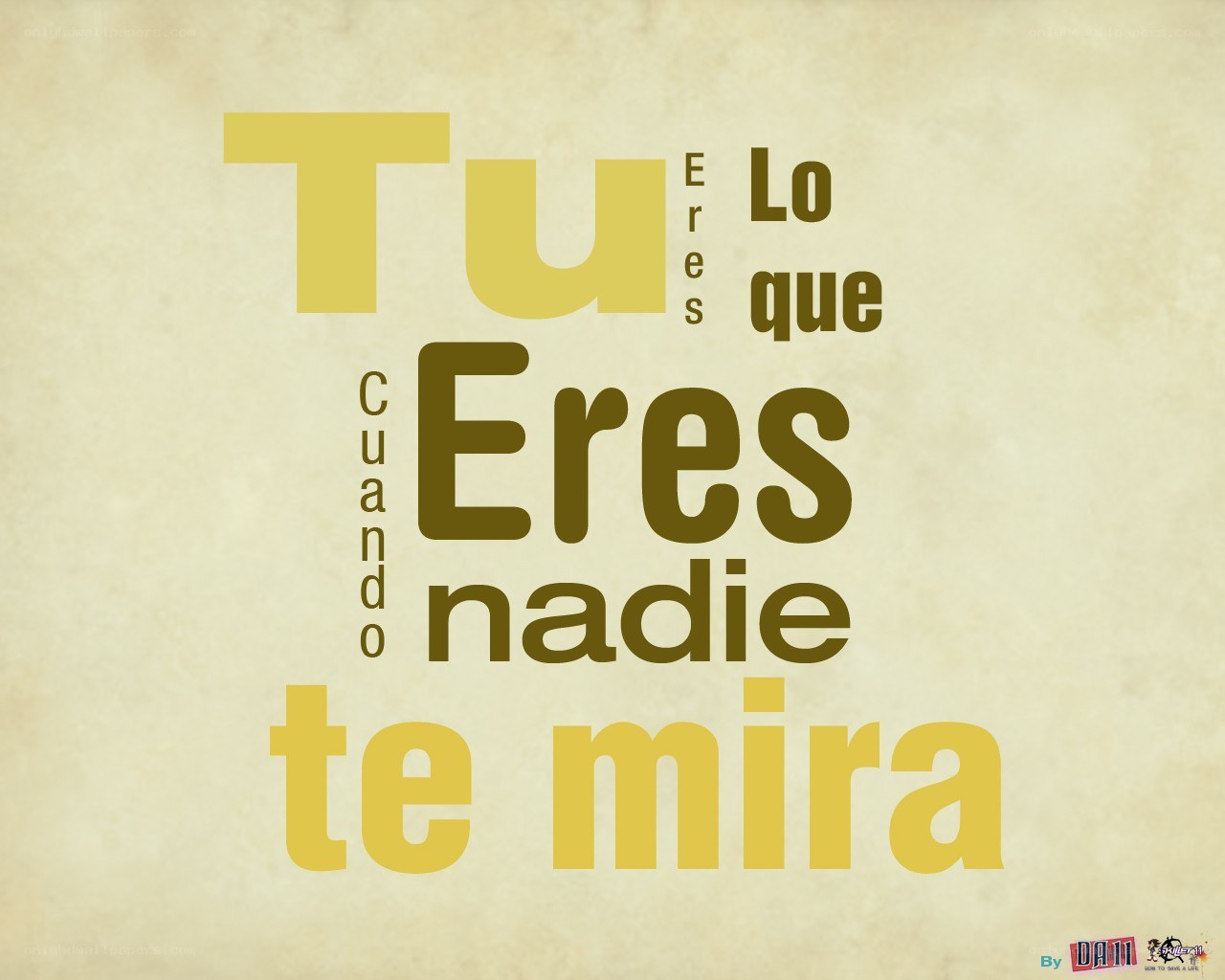 text art with spanish quote