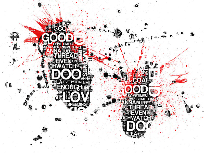 text art with splatter effect