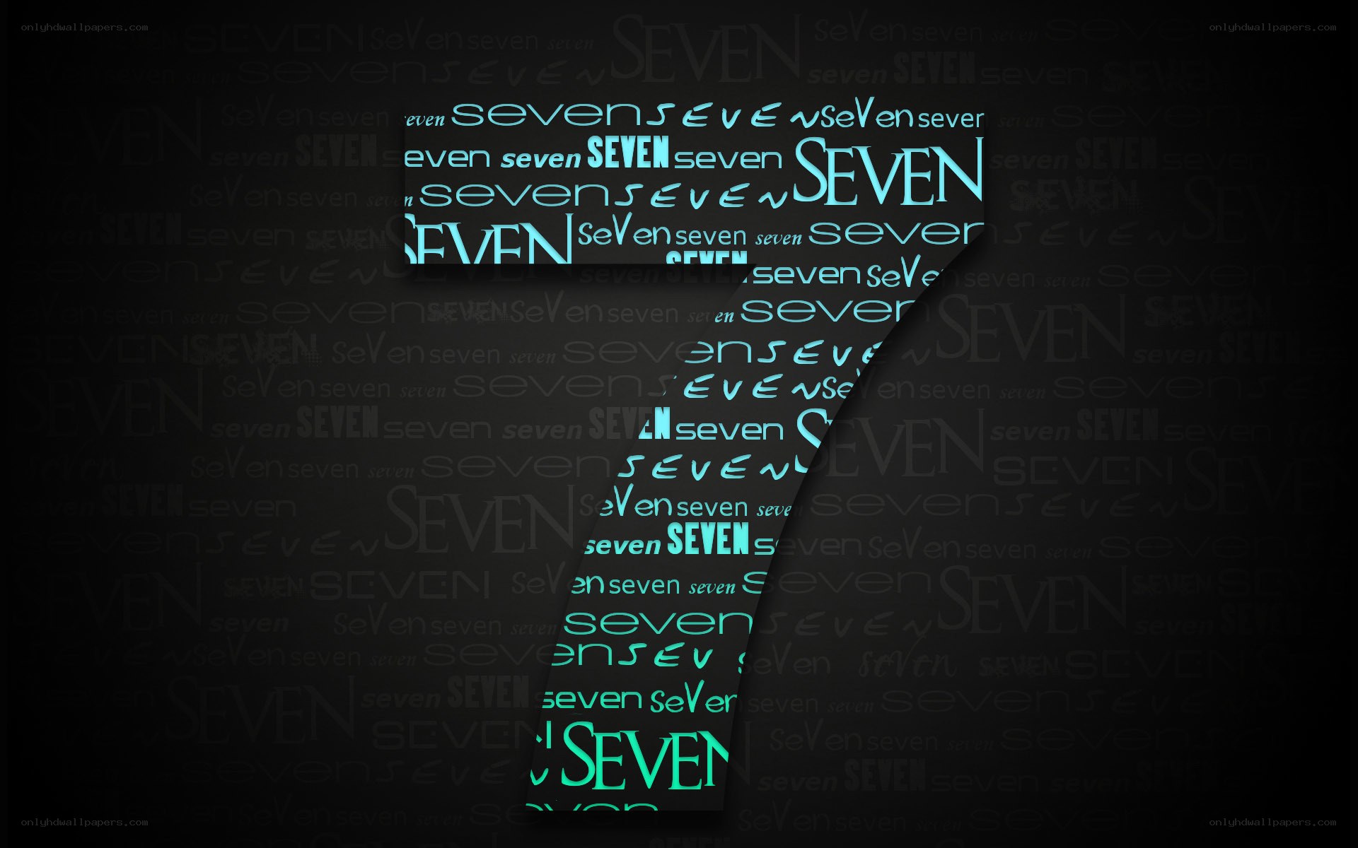 text art with the word seven