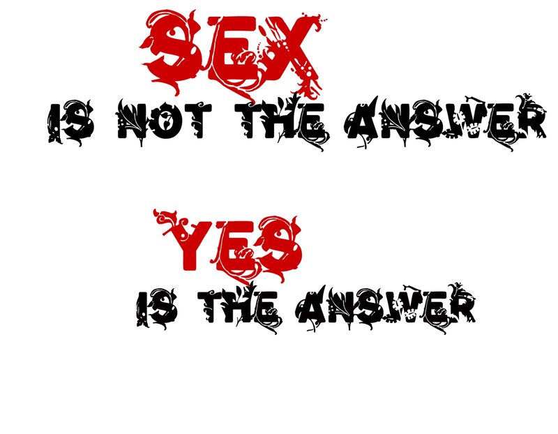 text art with words sex and yes